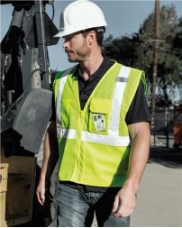 Kishigo 1532 Unisex Clear ID Vest with Zipper Closure – Unisex safety vest | S/M–4/5XL (dual sizes) | ANSI/ISEA 107 Type R Class 2