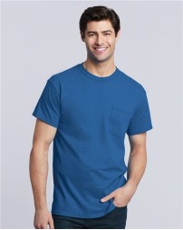 Gildan 5300 Unisex Heavy Cotton® Pocket T-Shirt – 5.3 oz. 100% US Cotton | Left Chest Pocket | Classic Fit | Rib Collar | Taped Neck & Shoulders | US Cotton Trust | OEKO-TEX