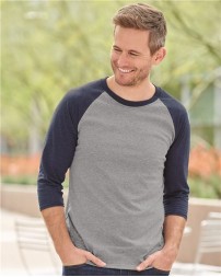 JERZEES 601RR Unisex Triblend Three-Quarter Raglan Baseball T-Shirt – 4.5 oz. Unisex 3/4 sleeve raglan baseball T-shirt | S–4XL