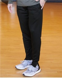 Badger 1575 Men's Unbrushed Polyester Trainer Pants – Moisture-Management Tapered Athletic Pants with 12-Inch Side Zippers