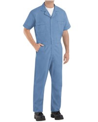 Red Kap CP40 Men's Short Sleeve Speedsuit – 5 oz. 65/35 Poly/Cotton Poplin, Touchtex, Slim Fit | S–3XL