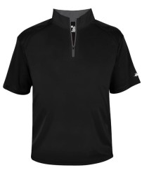 Badger 4199 Men's B-Core Short Sleeve Quarter-Zip Shirt – 3.5 oz. 100% Polyester Short-Sleeve Q-Zip Tee | XS–4XL