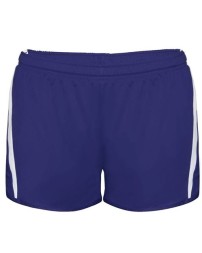 Alleson Athletic 7274 Women's Stride Shorts – 100% Polyester Antimicrobial Track Shorts with Contrast Side Inserts | XS–2XL