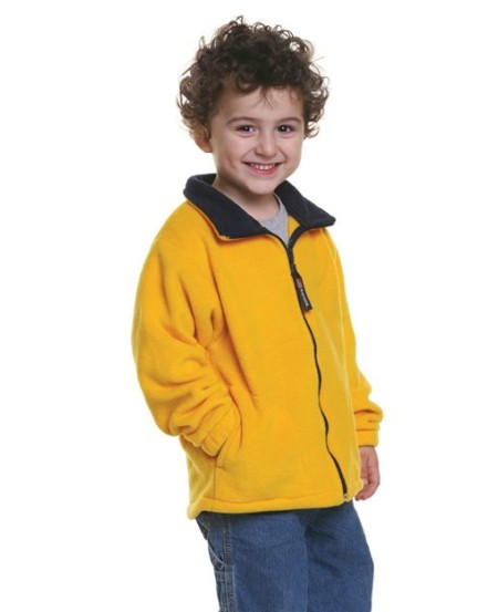 Bayside 1115 Youth USA-Made Full-Zip Fleece Jacket – Anti-Pilling Polyester Fleece Youth Jacket | XS–XL