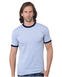 Bayside 1800 Men's USA-Made Ringer T-Shirt – 6.1 oz. 100% Cotton Full Cut Ringer Tee | S–4XL