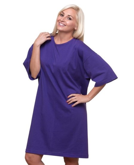 Bayside 3303 Women's USA-Made Scoop Neck Cover-Up – Cotton Scoop Neck Extended Length Cover-Up | One Size