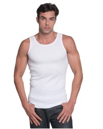 Bayside 4573 Unisex USA-Made 2x1 Ribbed Tank Top – 6.1 oz. 100% Combed Ring-Spun Cotton Ribbed Tank | Sizes Vary