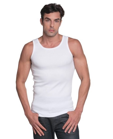 Bayside 4573 Unisex USA-Made 2x1 Ribbed Tank Top – 6.1 oz. 100% Combed Ring-Spun Cotton Ribbed Tank | Sizes Vary