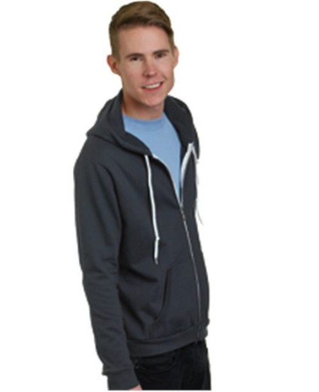 Bayside 875 Unisex USA-Made Full-Zip Fleece Hooded Sweatshirt – 7 oz. 50/50 Cotton/Poly Lightweight Full-Zip Hoodie | S–5XL
