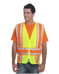 Bayside 3787 Unisex USA-Made ANSI Safety Mesh Work Vest – Class 2 100% Polyester Mesh Work with 4.5