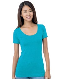 Bayside 3405 Women's USA-Made Scoop Neck T-Shirt – 4.2 oz. Combed Ring-Spun Cotton Fitted Scoop Neck Tee | XS–2XL