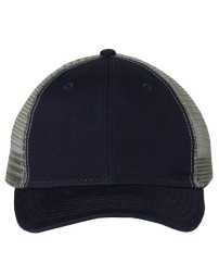 Valucap AH80 Bio-Washed Trucker Cap – 55/45 Cotton/Polyester Bio-Washed Chino Twill Front | 100% Polyester Mesh Back