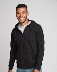Next Level 9601 Unisex Laguna Full-Zip Hoodie Sweatshirt – 5.3 oz. 60/40 Cotton/Poly Fleece Two-Tone Full-Zip Hoodie | XS–3XL