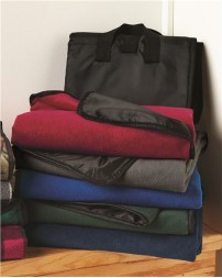 Alpine Fleece 8701 Polyester/Nylon Picnic Blanket – Anti-Pill Fleece Top, 200D Nylon Shell, 50