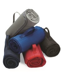 Alpine Fleece 8718 Roll Up Picnic Blanket – 5.3 oz. 100% Polyester Anti-Pill Fleece with Built-In Carry Handle | 47