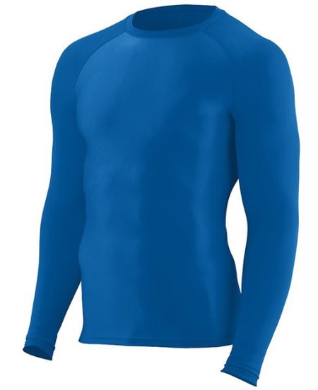 Augusta Sportswear 2605 Youth Hyperform Compression Long Sleeve Shirt – 84/16 Poly/Spandex 4-Way Stretch | S–L