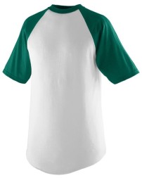 Augusta Sportswear 424 Youth Raglan Baseball Jersey – 50/50 Cotton/Poly Knit, Contrast Raglan | S–L
