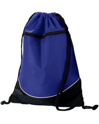Augusta Sportswear 1920 Tri-Color Drawstring Backpack – 210D Nylon PU-Coated Drawstring Bag | 14