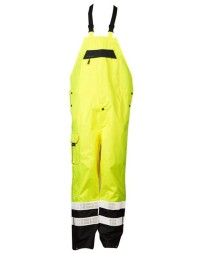 Kishigo RWB106-107 Unisex Premium Black Series Rainwear Bib – Unisex Rainwear Bib | S/M–4/5XL (dual sizes) | ANSI/ISEA 107 Class E