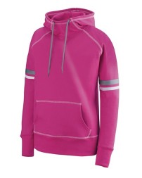Augusta Sportswear 5440 Women's Spry Hooded Sweatshirt – 9 oz. 50/50 Cotton/Poly Fleece, Raglan w/Stripes | M–2XL