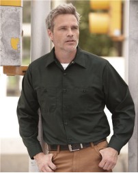 Red Kap SP14T Men's Tall Industrial Long Sleeve Work Shirt – 4.25 oz. 65/35 Poly/Cotton Poplin | Tall Sizes 20+ Colors
