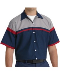 Red Kap SP24AC Men's Performance Tech Shirt – 4.25 oz. 65/35 Poplin, Color-Block, Touchtex | Short Sleeve
