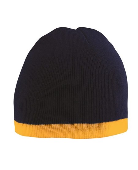 Augusta Sportswear 6820 Two-Tone Knit Beanie – Two-Layer 100% Acrylic Knit with Contrast Stripe