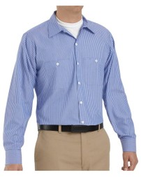 Red Kap SP10T Men's Tall Premium Long Sleeve Work Shirt – 4.25 oz. 65/35 Poly/Cotton Poplin, Touchtex | Tall Sizes