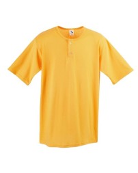 Augusta Sportswear 580 Men's Two-Button Baseball Jersey – 50/50 Cotton/Poly Knit, 1x1 Rib Collar