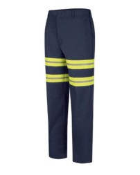 Red Kap PT20E Men's Enhanced Visibility Dura-Kap Industrial Work Pants – 7.5 oz. 65/35 Twill, Reflective Trim | Navy