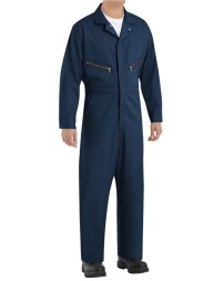 Red Kap CC18 Men's Zip-Front Cotton Coverall – 8.5 oz. 100% Cotton Twill, Zip Chest Pockets, Take-Up Leg Snaps