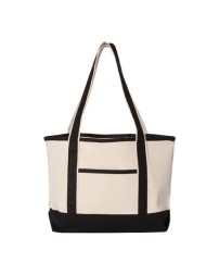 Q-Tees Q125800 20L Small Deluxe Tote – 12 oz. Heavy Cotton Canvas Tote with Interior Zippered Pocket