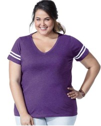 LAT 3837 Women's Curvy Collection Vintage Football T-Shirt – Women's (Curvy) 5.5 oz./yd² Short-Sleeve Football T-Shirt | 1 (14/16) – 4 (26/28)