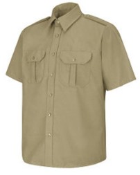 Red Kap SP66 Men's Short Sleeve Security Shirt – 4.3 oz. 65/35 Poplin, Sentinel® Basic, Epaulettes, Badge Tab