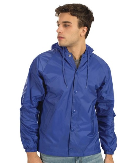 Augusta Sportswear 3102 Unisex Hooded Coach's Jacket – 2.1 oz. Nylon Taffeta Water-Resistant with Hood | S–3XL