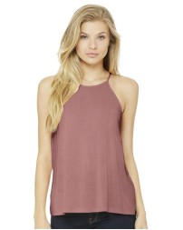 BELLA CANVAS 8809 Women's Flowy High-Neck Tank – 3.7 oz. 65/35 Poly/Viscose Women's Flowy High-Neck Tank Top | Angular High Neck, Spaghetti Straps