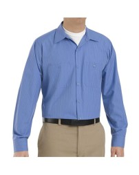 Red Kap SB12 Men's Broadcloth Shirt – 4.25 oz. 65/35 Poly/Cotton Broadcloth, Industrial Stripe, Touchtex | Multiple Colors
