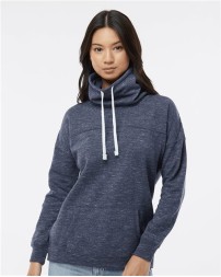 J. America 8673 Women's Mélange Fleece Cowl Neck Sweatshirt – 7.3 oz. Women's Cowl neck sweatshirt | S–2XL