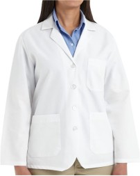 Red Kap KP11 Unisex Lapel Counter Coat – 5 oz. 80/20 Poly/Cotton Poplin, 4-Button, Women's Styling | XS–3XL