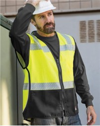 Kishigo FM410 Unisex Premium Black Series FR Black Bottom Mesh Work Work Vest | Unisex Flame-Resistant Safety Vest | M–5XL