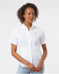 Columbia 127571 Womens PFG Tamiami II Short Sleeve Shirt - 2.4 oz. 100% Polyester Ripstop Omni-Wick Omni-Shade UPF 40 | XS-1X