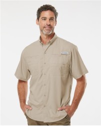 Columbia 128705 Mens PFG Tamiami II Short Sleeve Shirt - 2.4 oz. 100% Polyester Ripstop Omni-Wick Omni-Shade UPF 40 | L-3X
