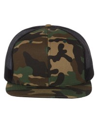 Richardson 511 Wool Blend Flat Bill Trucker Cap - 80/20 Acrylic/Wool Front, Hi Pro Six-Panel | OSFM Snapback