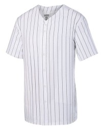Augusta Sportswear 1685 Unisex Pinstripe Full Button Baseball Jersey – 4.5 oz. Polyester Smooth Pinstripe Knit | S–3XL