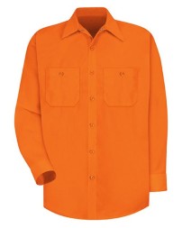 Red Kap SS14T Men's Tall Enhanced Visibility Long Sleeve Work Shirt – 5 oz. 100% Polyester Hi-Vis | LT–2XLT