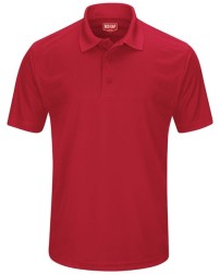 Red Kap SK96 Men's Performance Knit Pocketless Core Polo – 4.5 oz. 100% Polyester Pique Knit, Woodtone Buttons | 10+ Colors