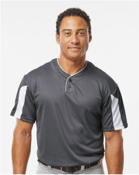 Alleson Athletic 7976 Men's Striker Placket – 100% Polyester Two-Button Jersey with Arrow Mesh Vented Back | XS–4XL