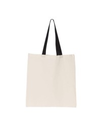 OAD OAD105 Contrast-Color Handle Tote – 6 oz. 100% Cotton Contrast-Handle Canvas Tote | One Size