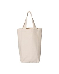 OAD OAD112 Double Wine Tote – 10 oz. 100% Cotton Canvas Two-Bottle Wine Tote | One Size