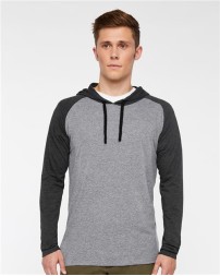 LAT 6917 Men's Fine Jersey Hooded Long Sleeve Raglan T-Shirt – Men's 4.5 oz./yd² Hooded Long-Sleeve Raglan T-Shirt | S–3XL